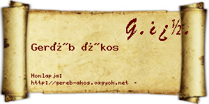 Geréb Ákos névjegykártya